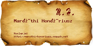 Maróthi Honóriusz névjegykártya